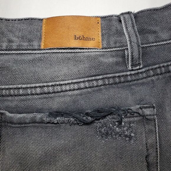 Bohme Distressed Black Denim Shorts Size 30 - Picture 5 of 8